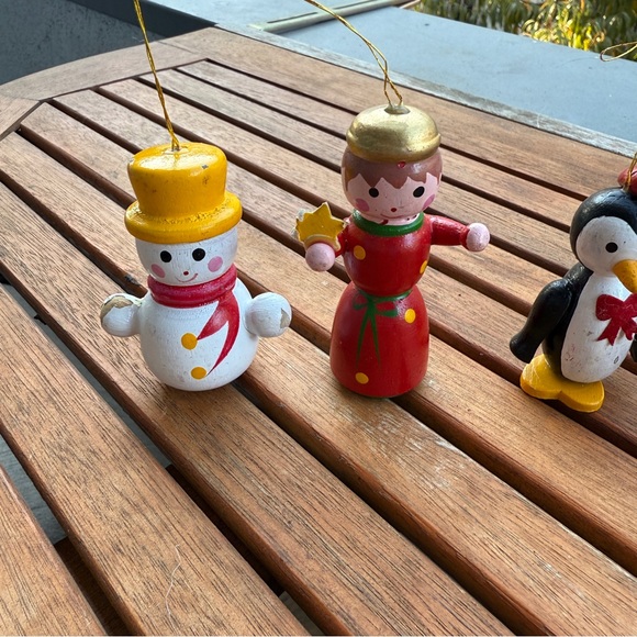 Set Of Vintage‎ Wooden Christmas Tree Ornaments - Picture 2 of 4